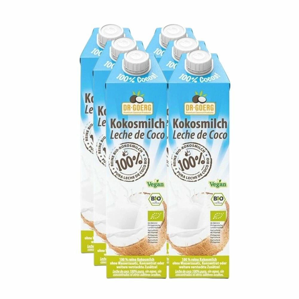 Bio Kokosmilch Vorratsgröße 1l, Ganzer Karton 6 Stück 3 Bio Kokosmilch Vorratsgröße 1l, Ganzer Karton 6 Stück