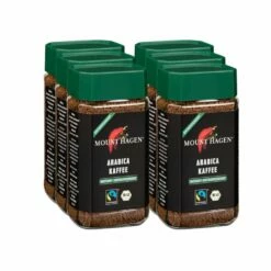 Bio Instant Arabica Kaffee, Entkoffeiniert, Ganzer Karton 6 Stück